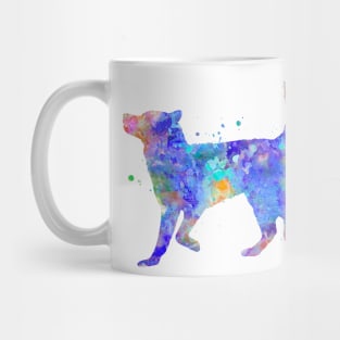 Alaskan Malamute Dog Watercolor Painting - Blue 2 Mug